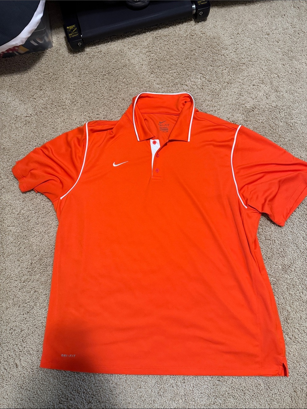 Nike Men’s Bright Orange Polo with White Piping